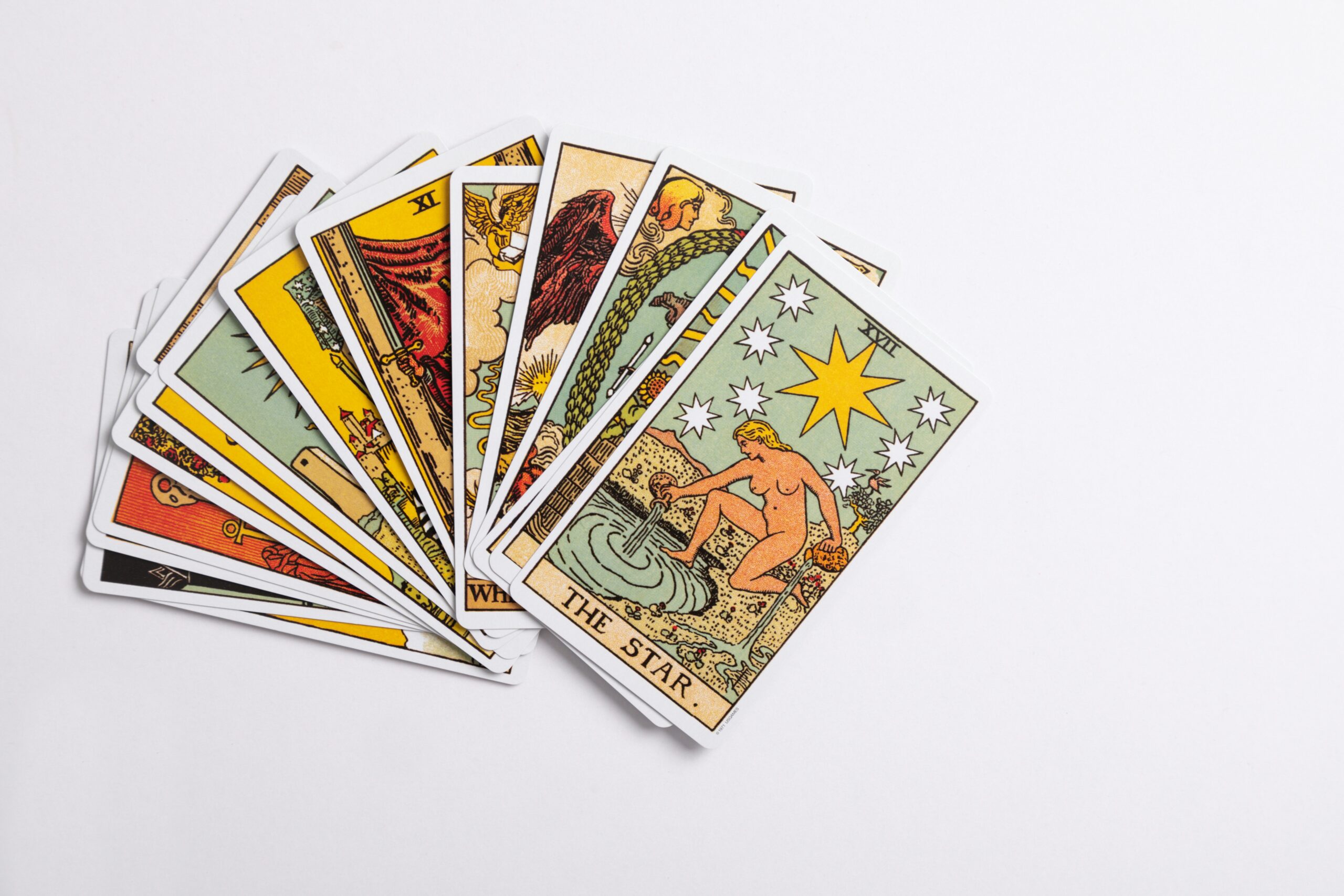 tarot card spread featuring 'the star'